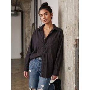 Cotton On Women  Long Sleeve XS Dad Shirt Black